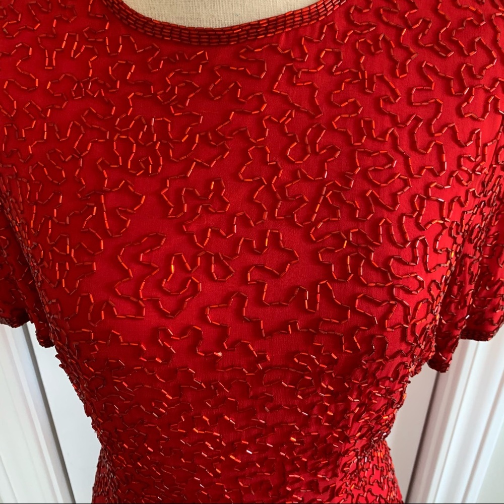 A.J. Bari vintage 100% silk dress - Picture 6 of 7